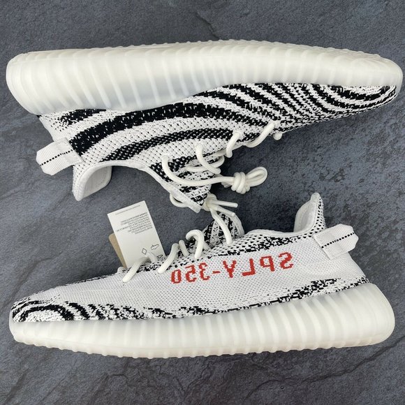 Adidas Yeezy Boost 350 v2 Zebra Size 11 Mens White Core Black Red Retro YZY SPLY - Picture 6 of 12